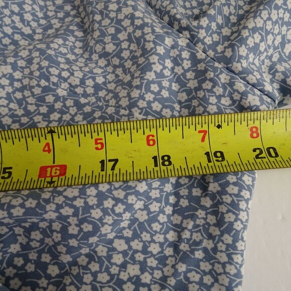 Shein Blue Printed Faux Wrap Dress With Ruffle Short Sleeves Women Size XL US 12 - Picture 10 of 12